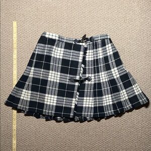 Wool Plaid Black and White Skirt